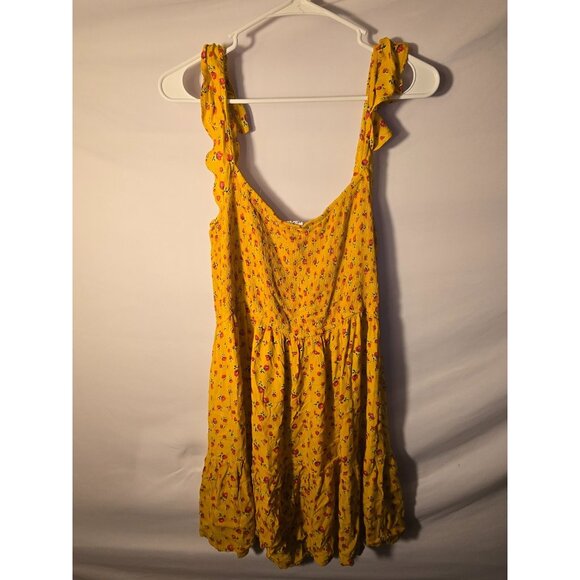 Betsey Johnson Yellow Sexy floral Little Dress Womens Size Large L Short Mini - Picture 3 of 4